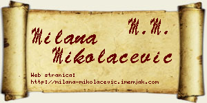 Milana Mikolačević vizit kartica